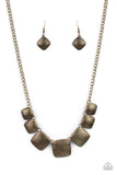 Keeping It RELIC - Brass Necklace - Paparazzi Accessories Necklace Bedazzle Me Pretty Mobile Fashion Boutique