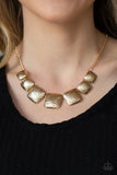 Keeping It RELIC - Gold Necklace - Paparazzi Accessories Necklace Bedazzle Me Pretty Mobile Fashion Boutique