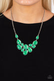 Keeps GLOWING and GLOWING - Green Necklace - Paparazzi Accessories Necklace Bedazzle Me Pretty Mobile Fashion Boutique