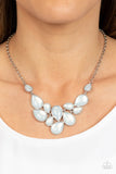 Keeps GLOWING and GLOWING - White Necklace - Paparazzi Accessories Necklace Bedazzle Me Pretty Mobile Fashion Boutique