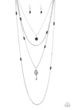 Key Keynote - Black Necklace - Paparazzi Accessories Necklace Bedazzle Me Pretty Mobile Fashion Boutique