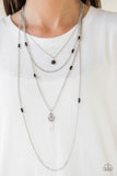 Key Keynote - Black Necklace - Paparazzi Accessories Necklace Bedazzle Me Pretty Mobile Fashion Boutique