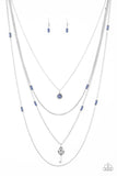 Key Keynote - Blue Necklace - Paparazzi Accessories Necklace Bedazzle Me Pretty Mobile Fashion Boutique