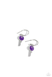 Key Performance - Purple Earrings - Paparazzi Accessories Earrings Bedazzle Me Pretty Mobile Fashion Boutique