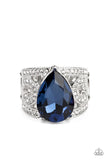 Kinda a Big Deal - Blue Ring - Paparazzi Accessories Ring Bedazzle Me Pretty Mobile Fashion Boutique