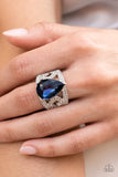 Kinda a Big Deal - Blue Ring - Paparazzi Accessories Ring Bedazzle Me Pretty Mobile Fashion Boutique