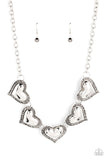 Kindred Hearts - Silver Necklace - Paparazzi Accessories Necklace Bedazzle Me Pretty Mobile Fashion Boutique