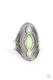 Kindred Spirit - Green Ring - Paparazzi Accessories Ring Bedazzle Me Pretty Mobile Fashion Boutique