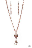 Kiss and SHELL - Copper Lanyard - Paparazzi Accessories Lanyard Bedazzle Me Pretty Mobile Fashion Boutique