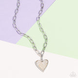 Kiss and SHELL - White Necklace - Paparazzi Accessories Necklace Bedazzle Me Pretty Mobile Fashion Boutique