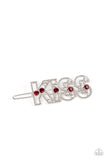 Kiss Bliss - Red Hair Clip - Paparazzi Accessories Hair Clip Bedazzle Me Pretty Mobile Fashion Boutique