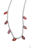 KISS the Mark - Red Necklace - Paparazzi Accessories Necklace Bedazzle Me Pretty Mobile Fashion Boutique