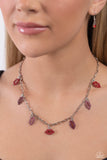 KISS the Mark - Red Necklace - Paparazzi Accessories Necklace Bedazzle Me Pretty Mobile Fashion Boutique