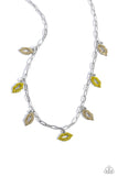 KISS the Mark - Yellow Necklace - Paparazzi Accessories Necklace Bedazzle Me Pretty Mobile Fashion Boutique