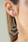 Kite Race - Black Earrings - Paparazzi Accessories Earrings Bedazzle Me Pretty Mobile Fashion Boutique