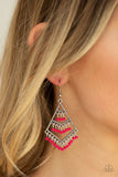 Kite Race - Pink Earrings - Paparazzi Accessories Earrings Bedazzle Me Pretty Mobile Fashion Boutique