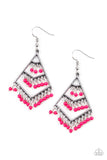 Kite Race - Pink Earrings - Paparazzi Accessories Earrings Bedazzle Me Pretty Mobile Fashion Boutique