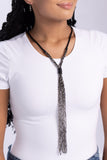 Knotted Karma - Black Necklace - Paparazzi Accessories Necklace Bedazzle Me Pretty Mobile Fashion Boutique