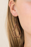 Knotted Knockout - Copper Necklace - Paparazzi Accessories Necklace Bedazzle Me Pretty Mobile Fashion Boutique