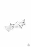 Know All The TRIANGLES - Silver Hair Clip - Paparazzi Accessories Hair Clip Bedazzle Me Pretty Mobile Fashion Boutique