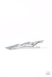 Know All The TRIANGLES - Silver Hair Clip - Paparazzi Accessories Hair Clip Bedazzle Me Pretty Mobile Fashion Boutique
