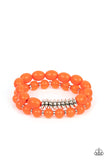 La Vida Vacation - Orange Bracelet - Paparazzi Accessories Bracelet Bedazzle Me Pretty Mobile Fashion Boutique