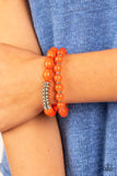 La Vida Vacation - Orange Bracelet - Paparazzi Accessories Bracelet Bedazzle Me Pretty Mobile Fashion Boutique