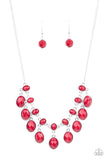Lady of the POWERHOUSE - Red Necklace - Paparazzi Accessories Necklace Bedazzle Me Pretty Mobile Fashion Boutique