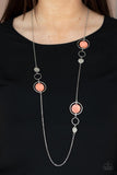 Laguna Lounge - Orange Necklace - Paparazzi Accessories Necklace Bedazzle Me Pretty Mobile Fashion Boutique