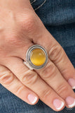 Laguna Luminosity - Yellow Ring - Paparazzi Accessories Ring Bedazzle Me Pretty Mobile Fashion Boutique