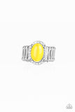 Laguna Luxury - Yellow Ring - Paparazzi Accessories Ring Bedazzle Me Pretty Mobile Fashion Boutique