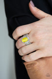 Laguna Luxury - Yellow Ring - Paparazzi Accessories Ring Bedazzle Me Pretty Mobile Fashion Boutique