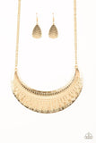 Large As Life - Gold Necklace - Paparazzi Accessories Necklace Bedazzle Me Pretty Mobile Fashion Boutique