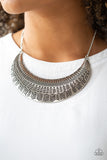 Large As Life - Silver Necklace - Paparazzi Accessories Necklace Bedazzle Me Pretty Mobile Fashion Boutique