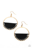 Lavishly Laid Back - Black Earrings - Paparazzi Accessories Earrings Bedazzle Me Pretty Mobile Fashion Boutique