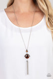 Lavishly Lucid - Brown Necklace - Paparazzi Accessories Necklace Bedazzle Me Pretty Mobile Fashion Boutique