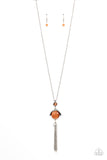 Lavishly Lucid - Orange Necklace - Paparazzi Accessories Necklace Bedazzle Me Pretty Mobile Fashion Boutique