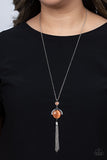 Lavishly Lucid - Orange Necklace - Paparazzi Accessories Necklace Bedazzle Me Pretty Mobile Fashion Boutique