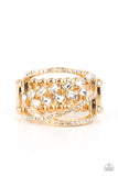 Lavishly Luminary - Gold Ring - Paparazzi Accessories Ring Bedazzle Me Pretty Mobile Fashion Boutique