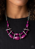 Law of the Jungle - Purple Necklace - Paparazzi Accessories Necklace Bedazzle Me Pretty Mobile Fashion Boutique