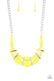 Law of the Jungle - Yellow Necklace - Paparazzi Accessories Necklace Bedazzle Me Pretty Mobile Fashion Boutique
