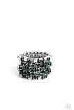 Lawbreaking Loot - Green Ring - Paparazzi Accessories Ring Bedazzle Me Pretty Mobile Fashion Boutique
