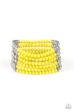 LAYER It On Thick - Yellow Bracelet - Paparazzi Accessories Bracelet Bedazzle Me Pretty Mobile Fashion Boutique