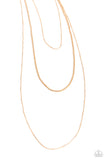 Layer Lockdown - Gold Necklace - Paparazzi Accessories Necklace Bedazzle Me Pretty Mobile Fashion Boutique