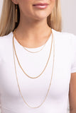 Layer Lockdown - Gold Necklace - Paparazzi Accessories Necklace Bedazzle Me Pretty Mobile Fashion Boutique