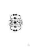 Layer On The Luster - Black Ring - Paparazzi Accessories Ring Bedazzle Me Pretty Mobile Fashion Boutique