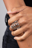 Layer On The Luster - White Ring - Paparazzi Accessories Ring Bedazzle Me Pretty Mobile Fashion Boutique