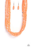 Layered Lass - Orange Necklace - Paparazzi Accessories Necklace Bedazzle Me Pretty Mobile Fashion Boutique