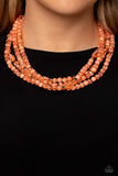 Layered Lass - Orange Necklace - Paparazzi Accessories Necklace Bedazzle Me Pretty Mobile Fashion Boutique