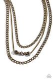 Layered Loyalty - Brass Necklace - Paparazzi Accessories Necklace Bedazzle Me Pretty Mobile Fashion Boutique